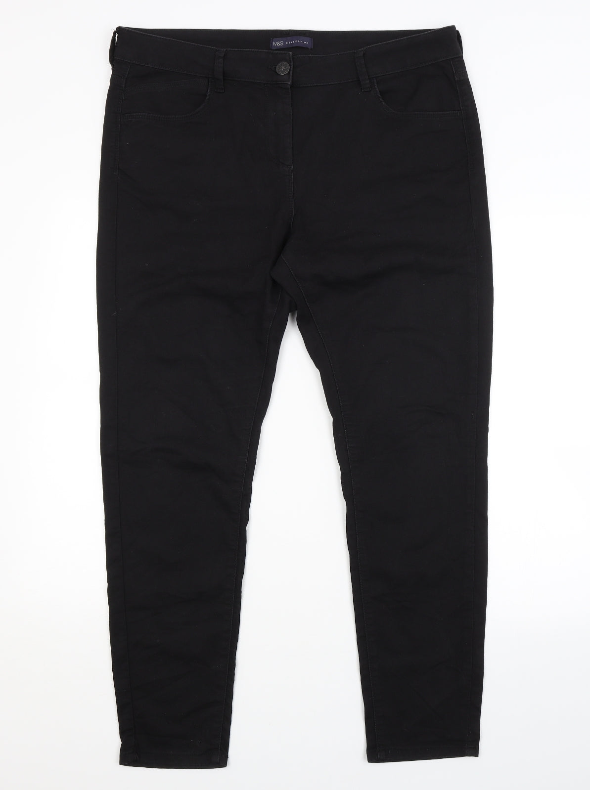 M&S Womens Black   Straight Jeans Size 18 L29 in