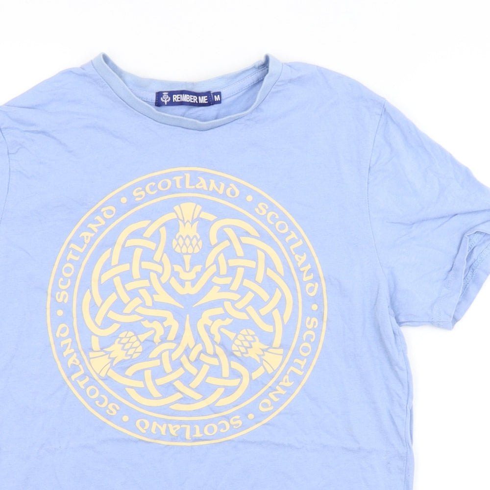 REMEMBER ME Mens Blue    T-Shirt Size M  - SCOTLAND
