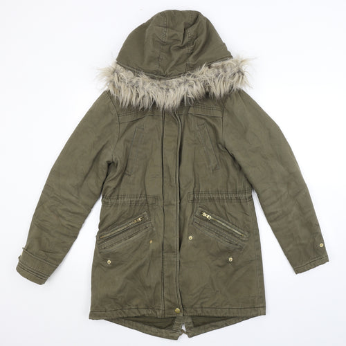 New Look Womens Green   Overcoat Coat Size 10