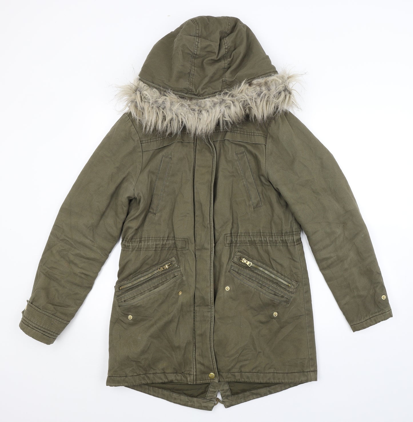 New Look Womens Green   Overcoat Coat Size 10