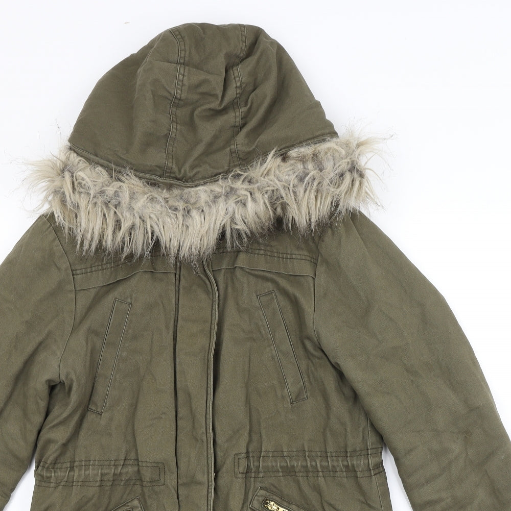 New Look Womens Green   Overcoat Coat Size 10