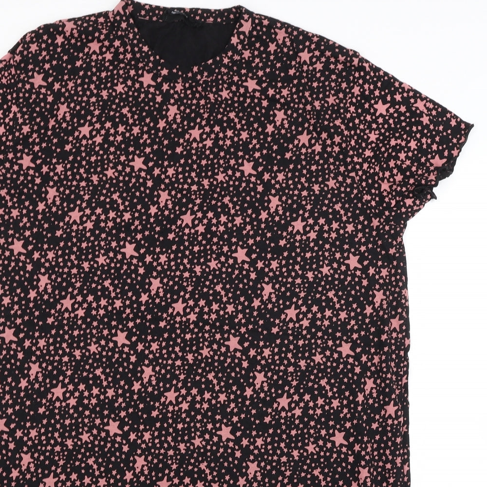 Wednesday's Girl Womens Black Argyle/Diamond  Basic T-Shirt Size 12  - MATERNITY