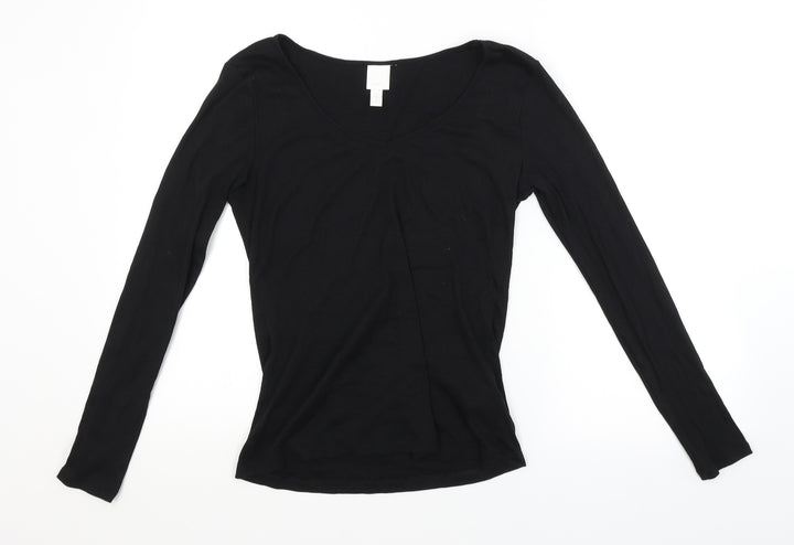 H&M Womens Black   Basic Blouse Size L