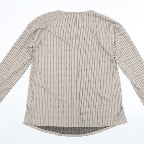 Missguided Womens Beige Striped  Basic Blouse Size 12  - MATERNITY