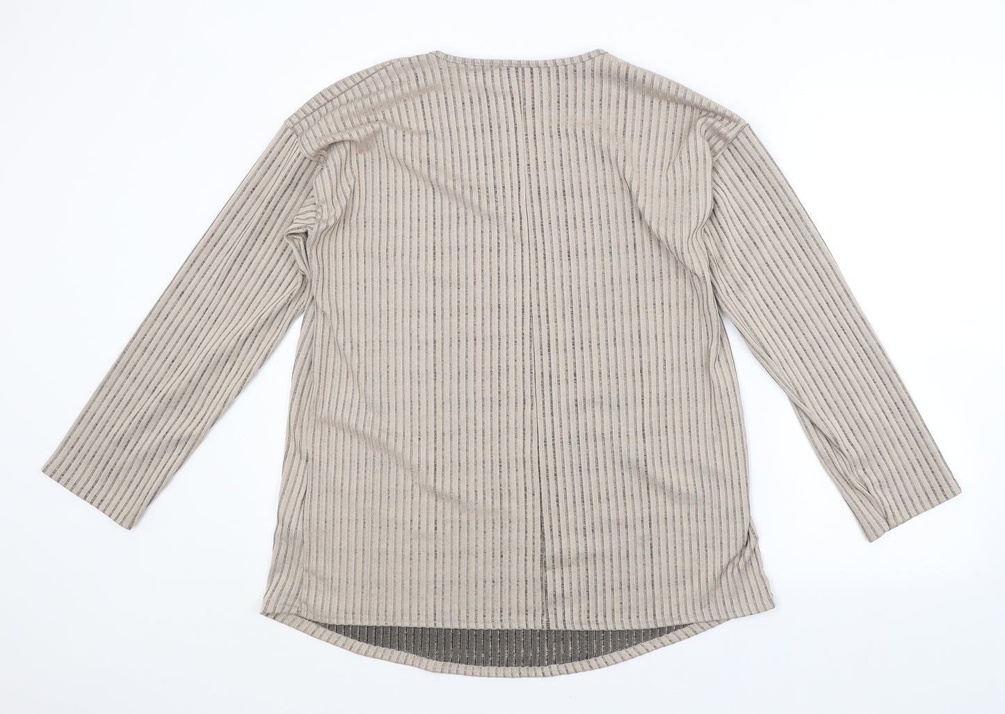 Missguided Womens Beige Striped  Basic Blouse Size 12  - MATERNITY