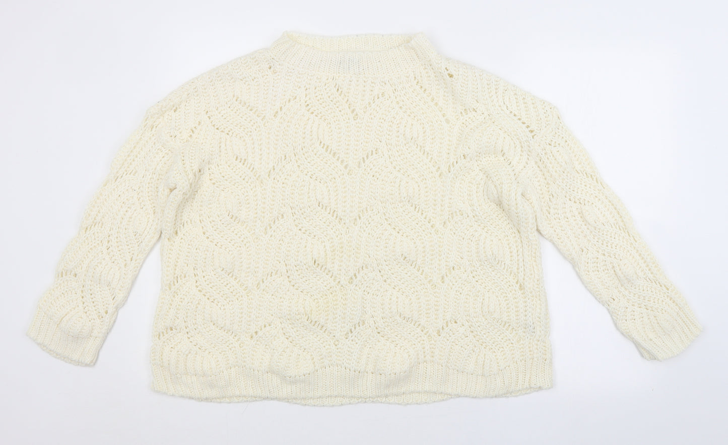 Miss Selfridge Womens White Striped  Pullover Jumper Size 10