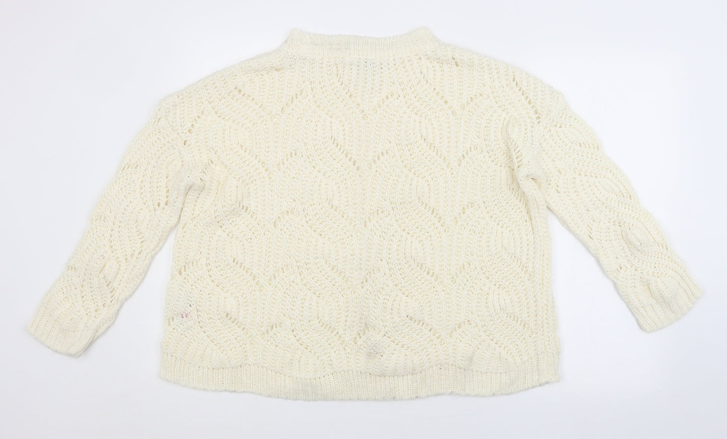 Miss Selfridge Womens White Striped  Pullover Jumper Size 10