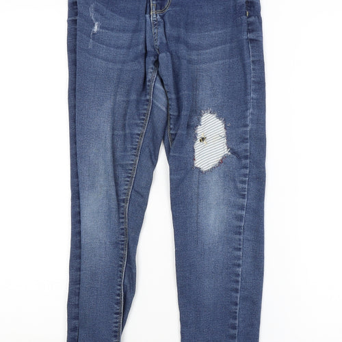 DENIM 365 Womens Blue Striped  Skinny Jeans Size 10 L26 in