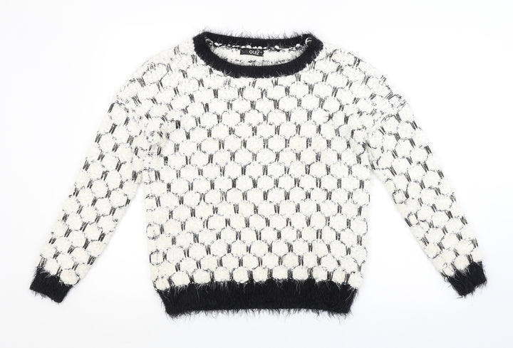 Quiz Womens White Pullover Jumper Size XS