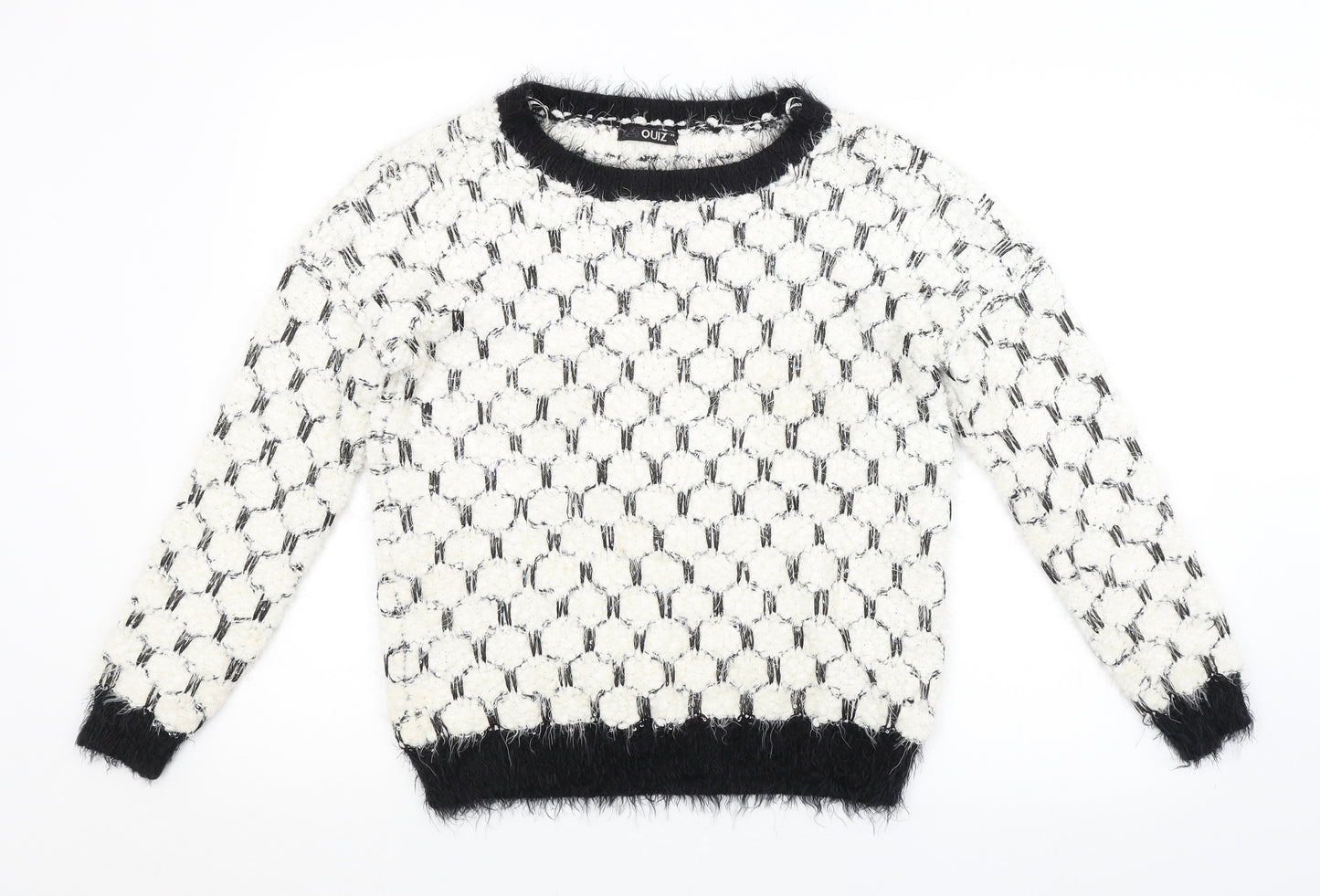 Quiz Womens White   Pullover Jumper Size XS