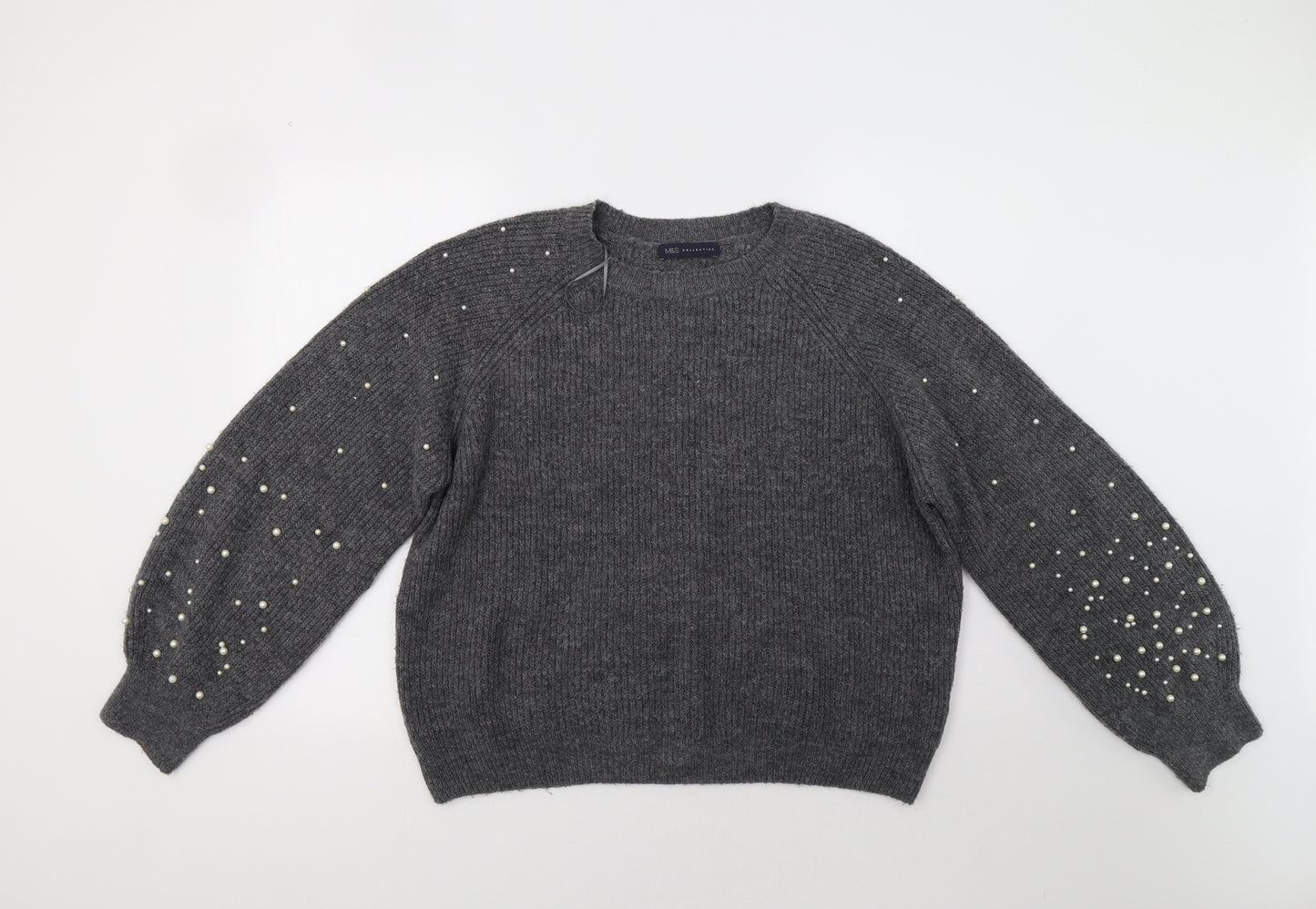 M&S Womens Grey   Pullover Jumper Size M