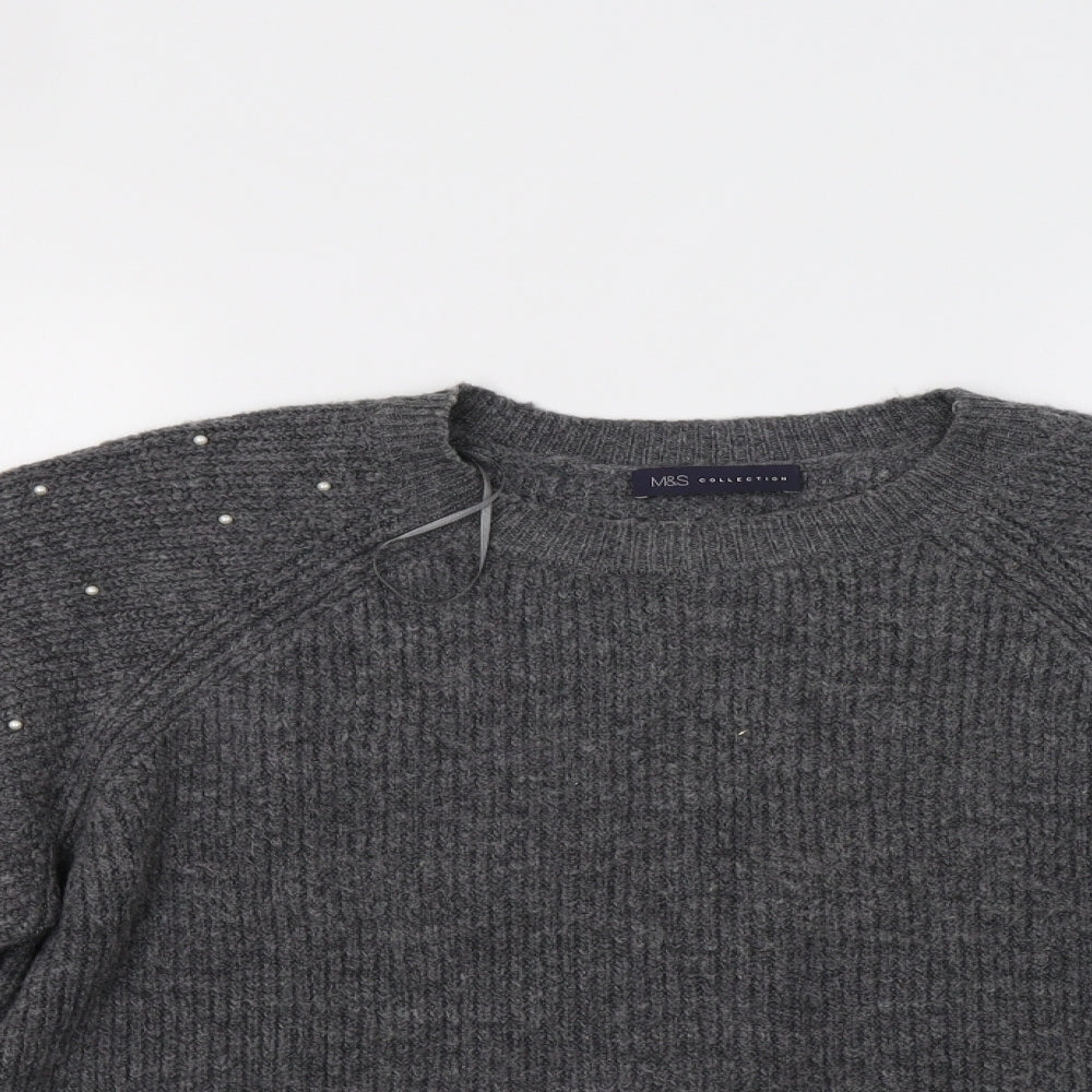 M&S Womens Grey   Pullover Jumper Size M