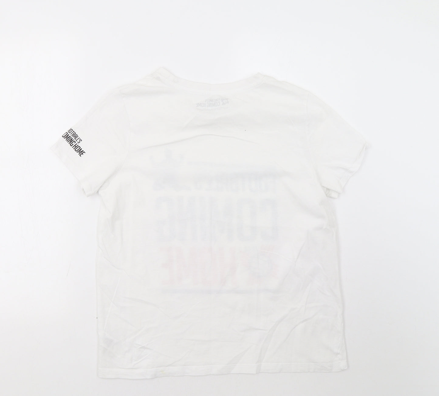 Football's Coming Home Womens White   Basic T-Shirt Size 12  - Football