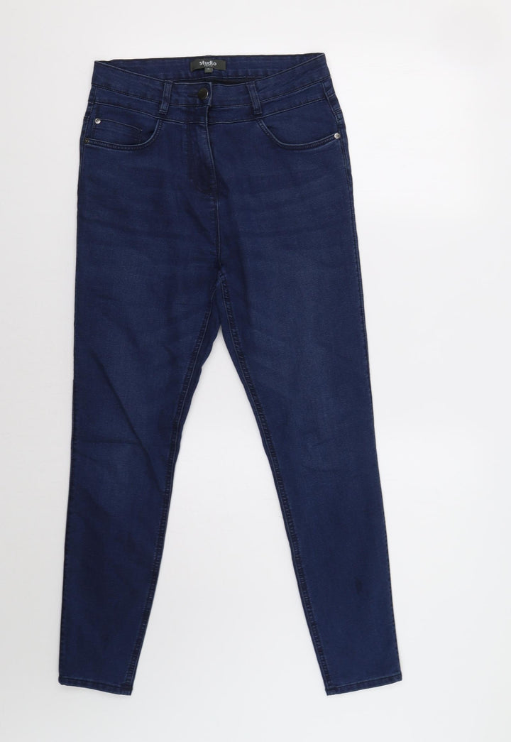 Studio Denim Womens Blue Skinny Jeans Size 10 L28 in