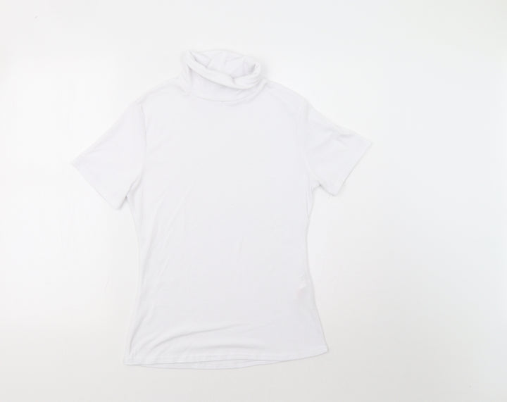 Boohoo Womens White Basic Blouse Size 14