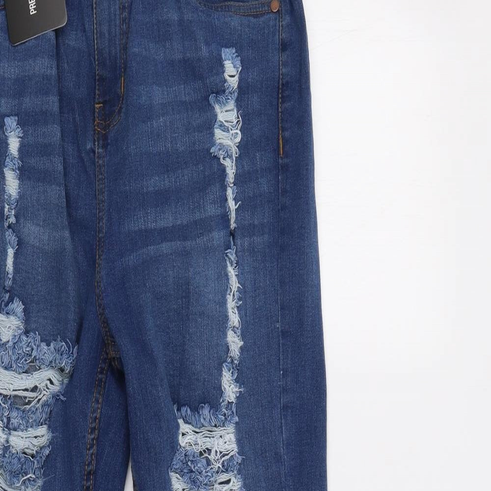 PRETTYLITTLETHING Womens Blue   Skinny Jeans Size 12 L32 in