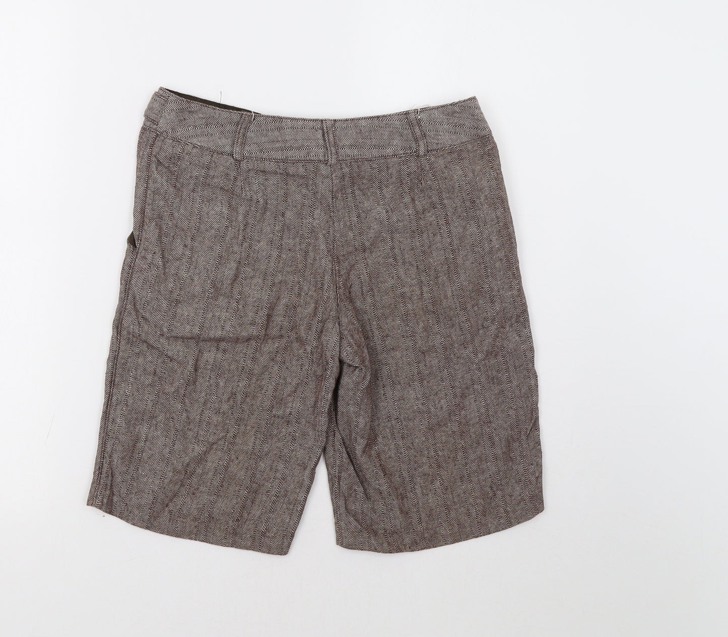 George Womens Brown Herringbone  Chino Shorts Size 8