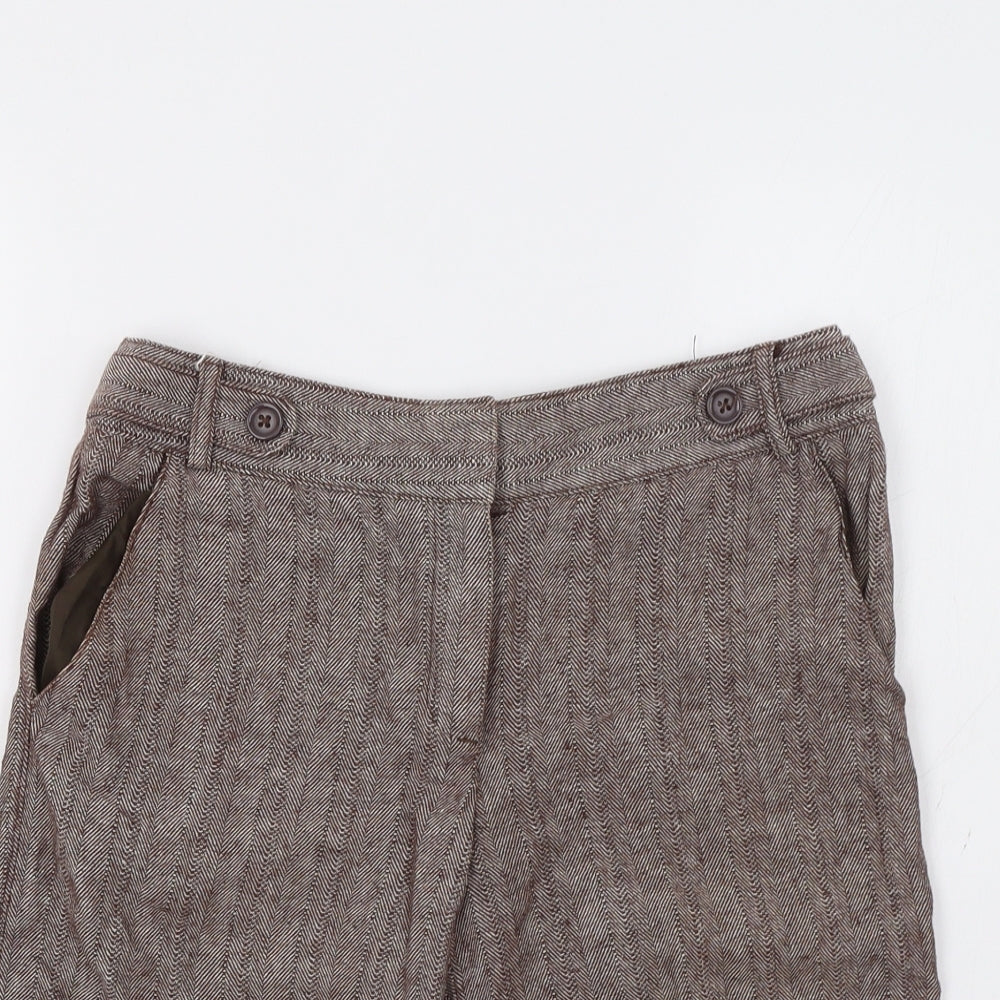 George Womens Brown Herringbone  Chino Shorts Size 8