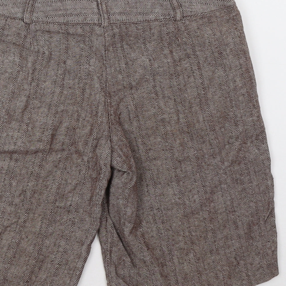 George Womens Brown Herringbone  Chino Shorts Size 8