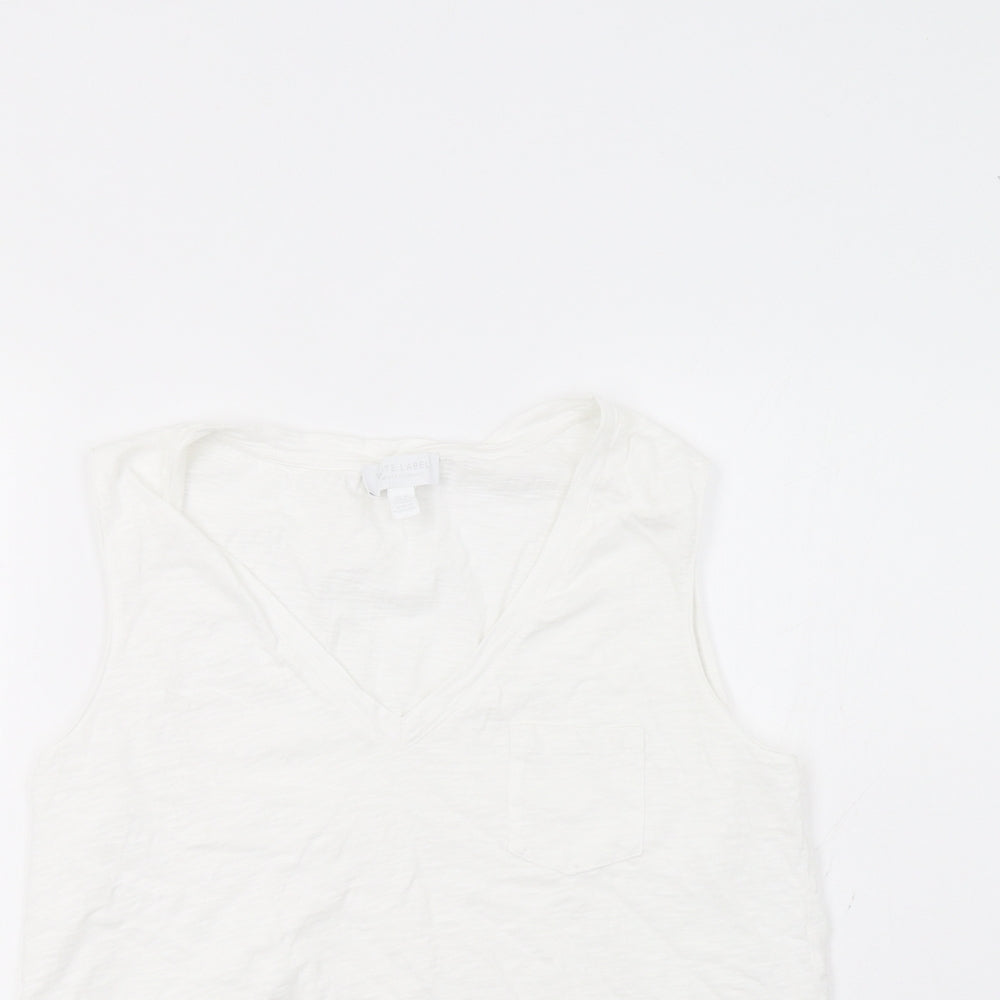 White Label Womens White   Basic Tank Size 12