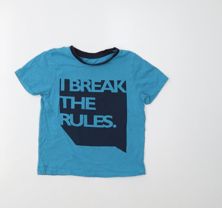 George Boys Blue   Basic T-Shirt Size 7-8 Years  - Break The Rules