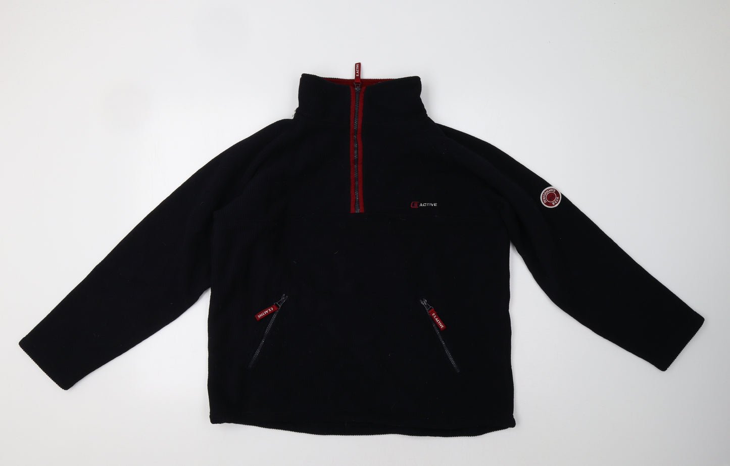 C.S. Active Womens Black   Henley Sweatshirt Size L