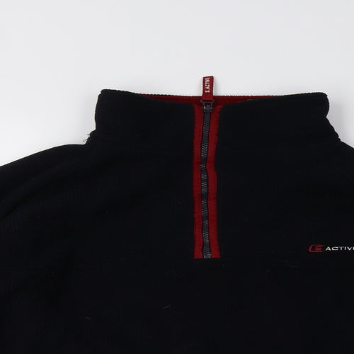 C.S. Active Womens Black   Henley Sweatshirt Size L