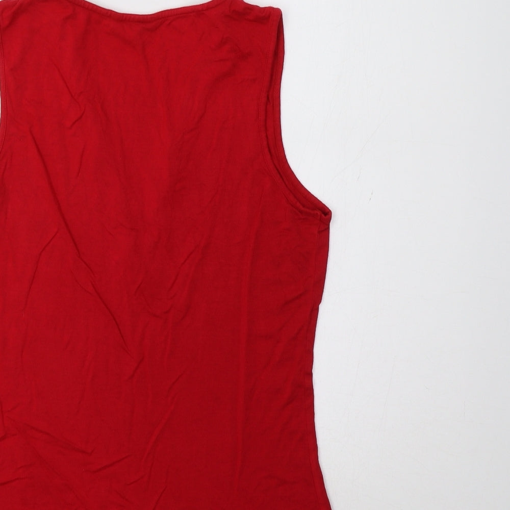 M&Co Womens Red   Basic Tank Size 14