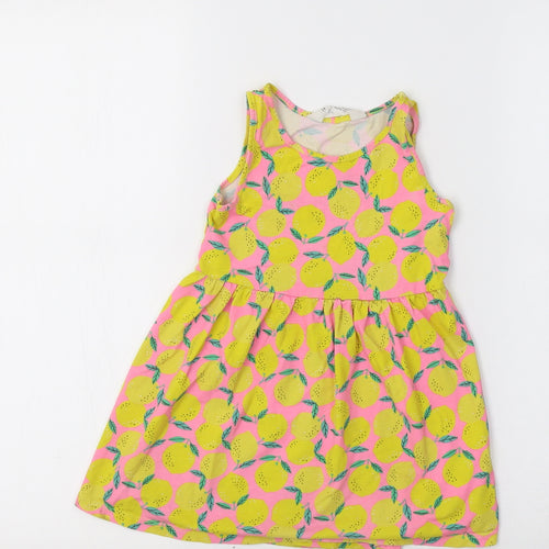 H&M Girls Multicoloured Floral  Fit & Flare  Size 2-3 Years  - Lemon Print