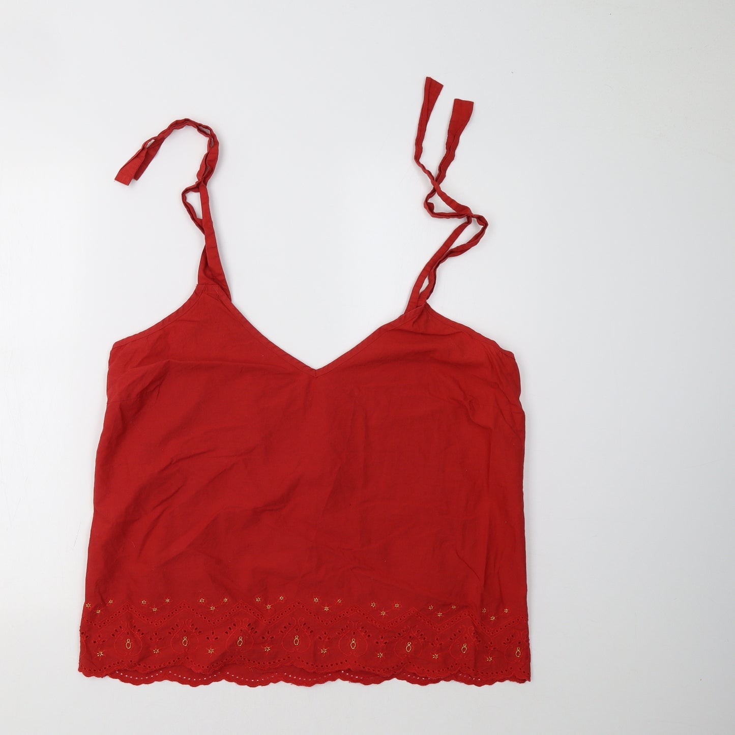 George Womens Red Floral  Basic Tank Size 18