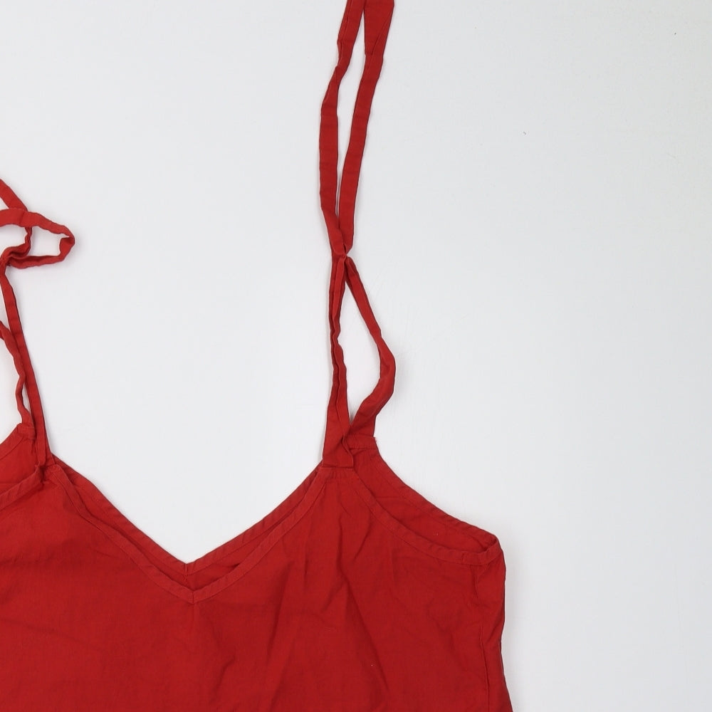George Womens Red Floral  Basic Tank Size 18