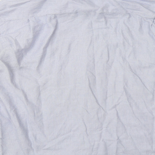 Slaters Mens Blue Geometric   Dress Shirt Size 16