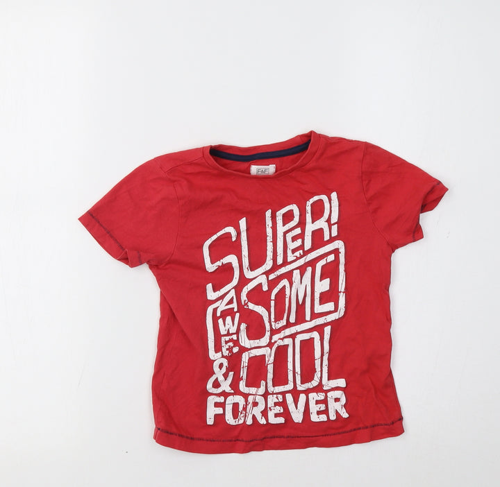 F&F Girls Red   Basic T-Shirt Size 3-4 Years