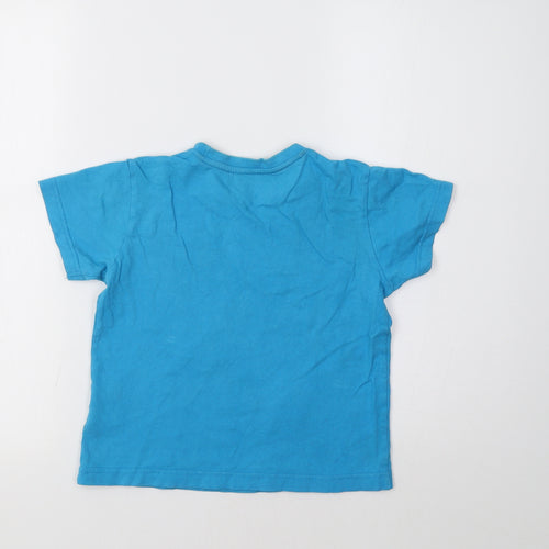 Matalan Girls Blue   Basic T-Shirt Size 6-7 Years  - Monkey