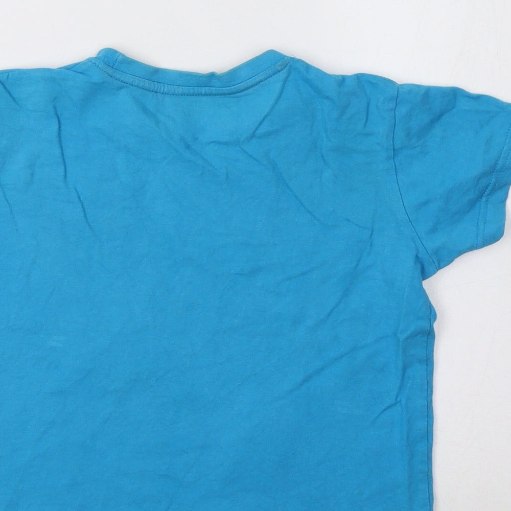 Matalan Girls Blue   Basic T-Shirt Size 6-7 Years  - Monkey