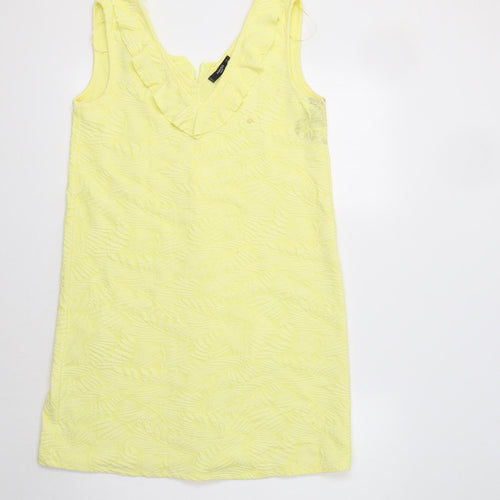 Mango Womens Yellow Floral  A-Line  Size S