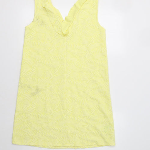 Mango Womens Yellow Floral  A-Line  Size S