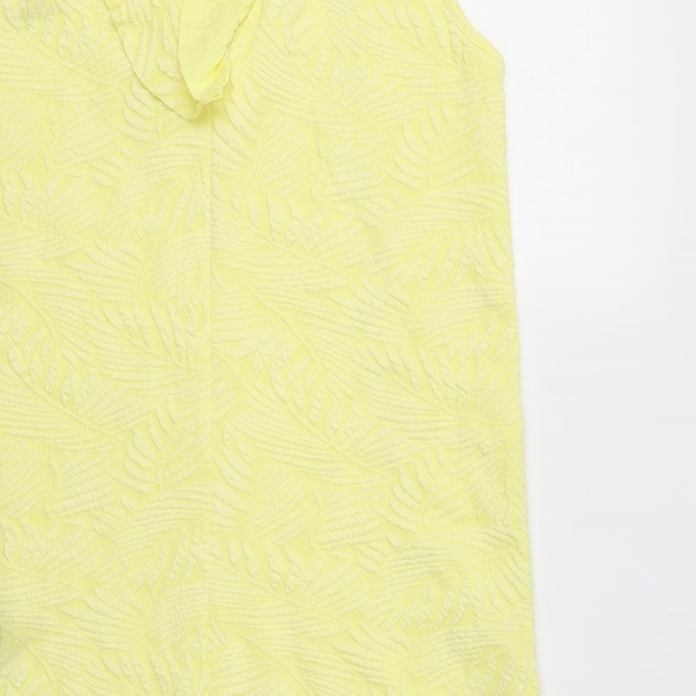 Mango Womens Yellow Floral  A-Line  Size S