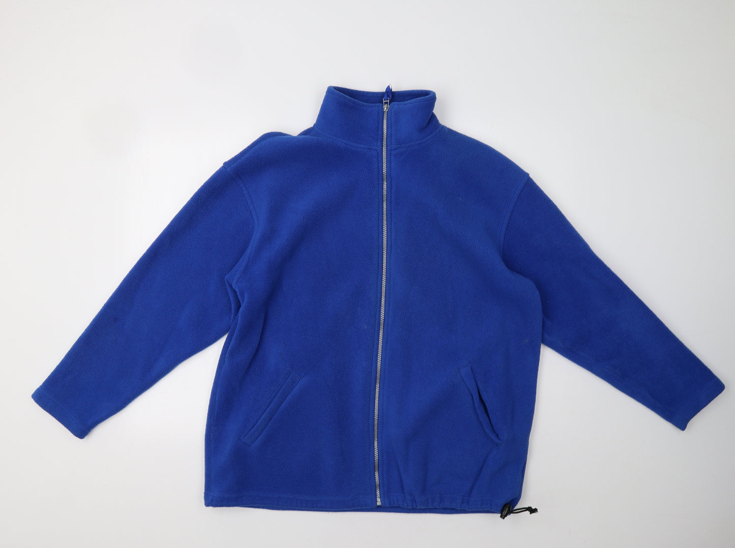 Nouveau Edition Womens Blue  Fleece Henley Sweatshirt Size L
