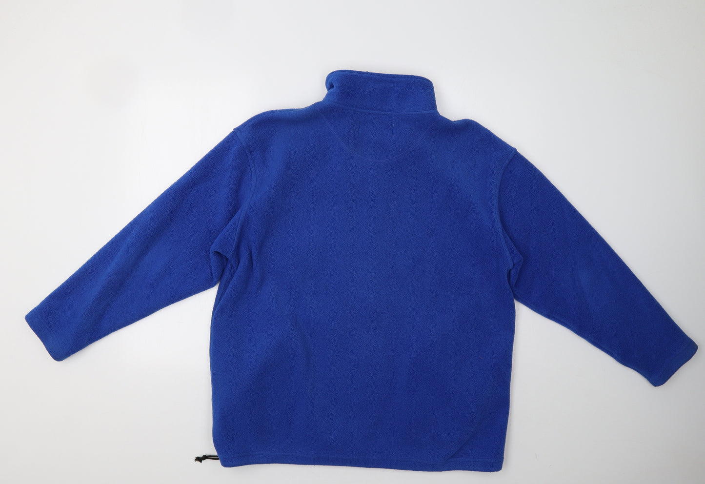 Nouveau Edition Womens Blue  Fleece Henley Sweatshirt Size L