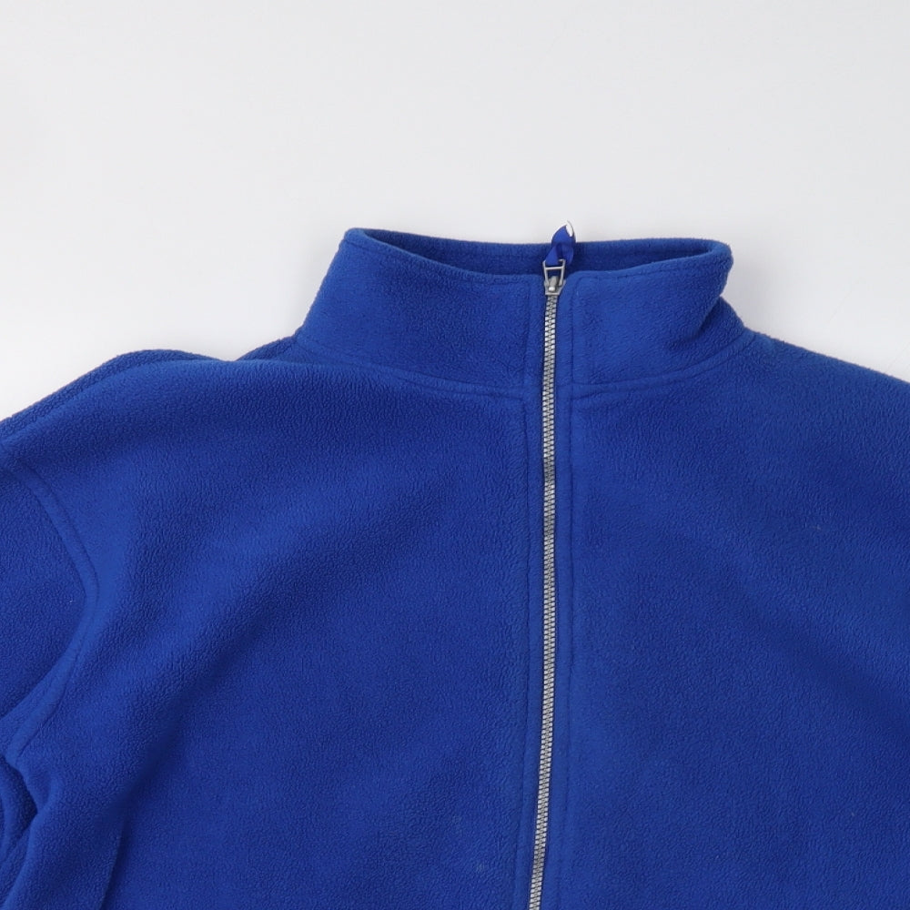 Nouveau Edition Womens Blue  Fleece Henley Sweatshirt Size L