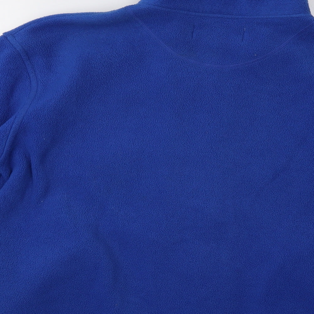 Nouveau Edition Womens Blue  Fleece Henley Sweatshirt Size L
