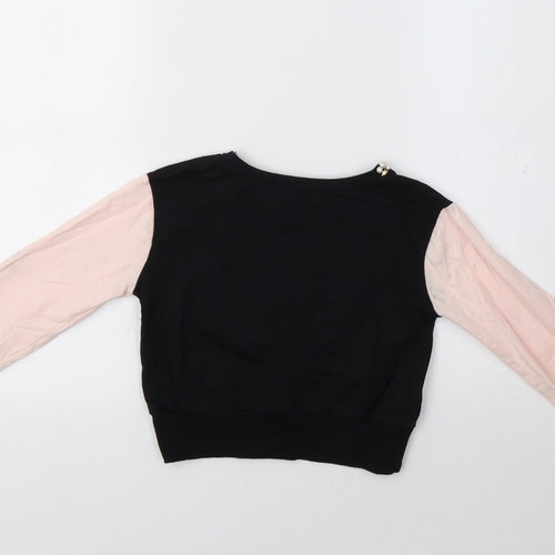 Select Girls Black Colourblock  Pullover Sweatshirt Size 10-11 Years  - Belle