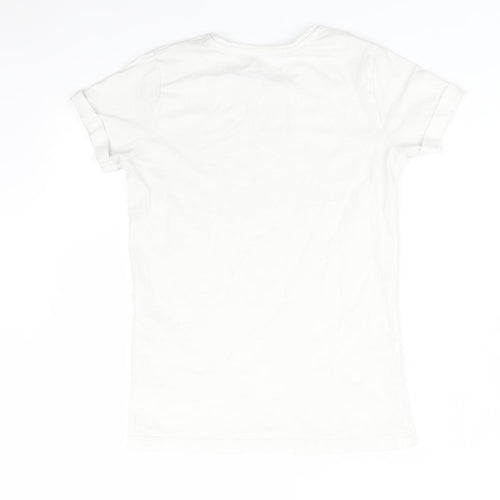 Primark Girls White   Basic T-Shirt Size 9-10 Years  - FOLLOW YOUR DREAMS