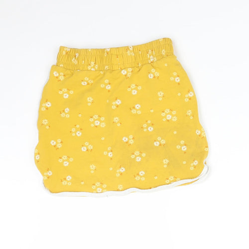 George Girls Yellow Floral  Straight & Pencil Skirt Size 6-7 Years