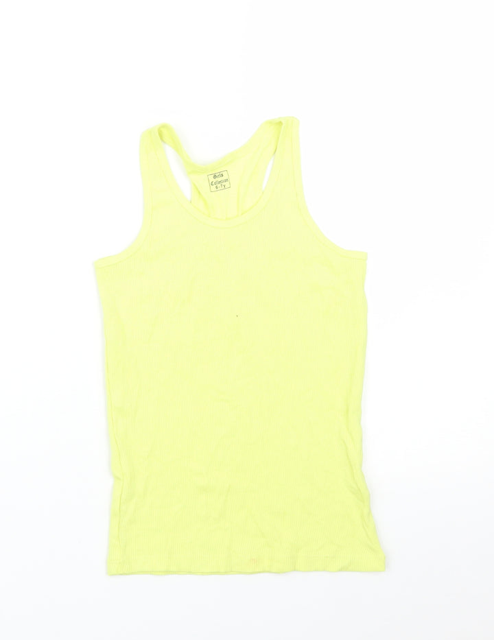 GIRLS COLLECTION Girls Yellow   Basic Tank Size 6-7 Years