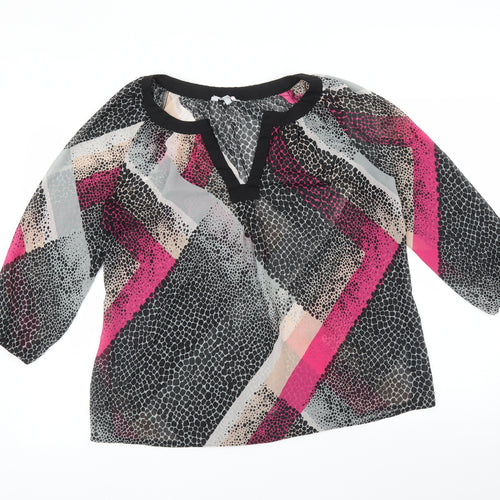 Preworn Womens Multicoloured Geometric  Basic Blouse Size 14