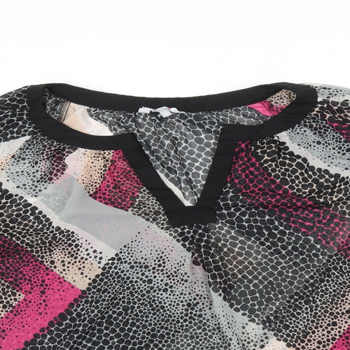 Preworn Womens Multicoloured Geometric  Basic Blouse Size 14