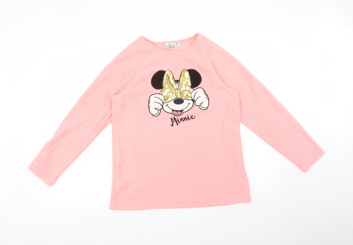 Disney Girls Pink Pullover Sweatshirt Size 14-15 Years - MINNIE MOUSE