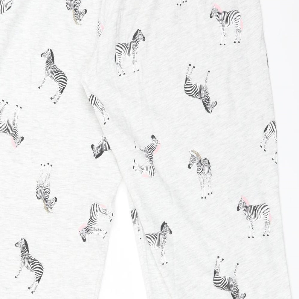 F&F Womens Grey Animal Print   Pyjama Pants Size 14